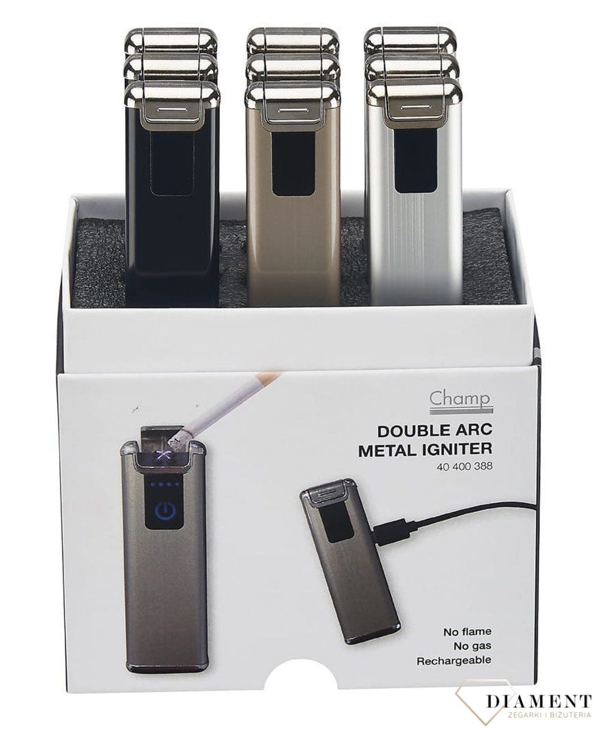 Zapalniczka elektroniczna czarna USB z grawerem 40400388 BLACK.jpg